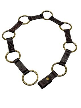 BANANA REPUBLIC women's Leather Ring Link Belt - Dark Brown - MEDIUM 39" long